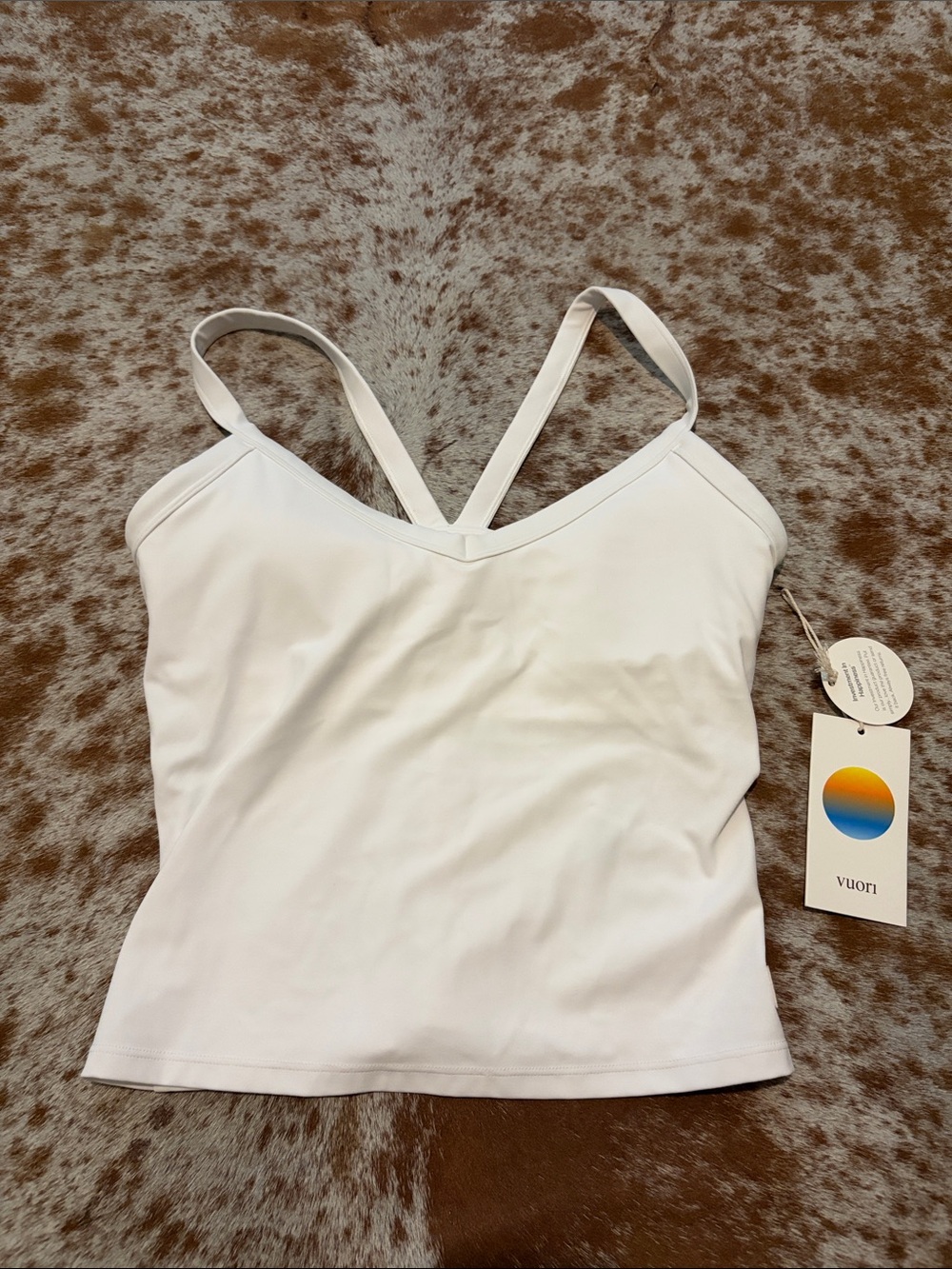 Vuori White V-Neck Strappy Camisole